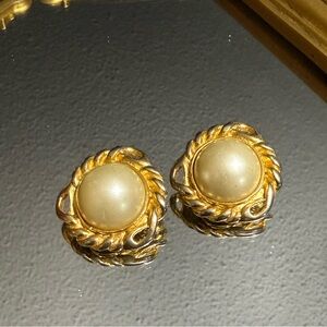 Carolee Clip On Faux Pearl Clip On Earrings